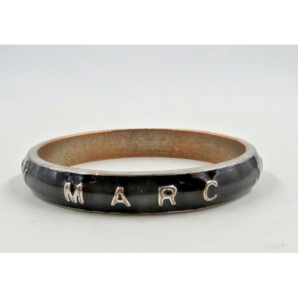 Marc by Marc Jacobs Ladies Black Bangle Logo Bracelet